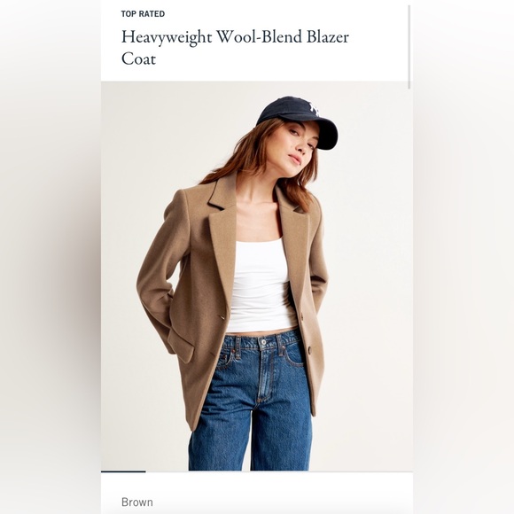 NWT abercrombie wool blend blazer coat in camel XXS P - Picture 8 of 14